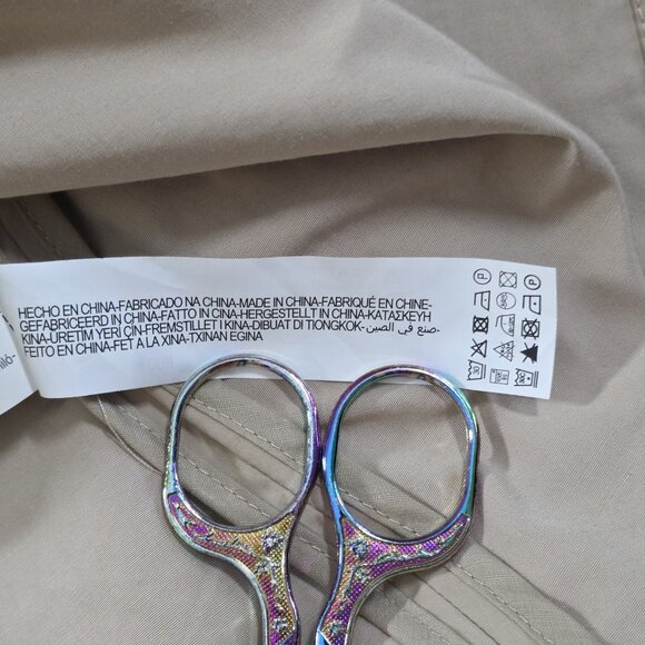 Zara Trench Coat Womens M Beige Belted Long Pockets Buttons Lightweight Preppy - Picture 14 of 16